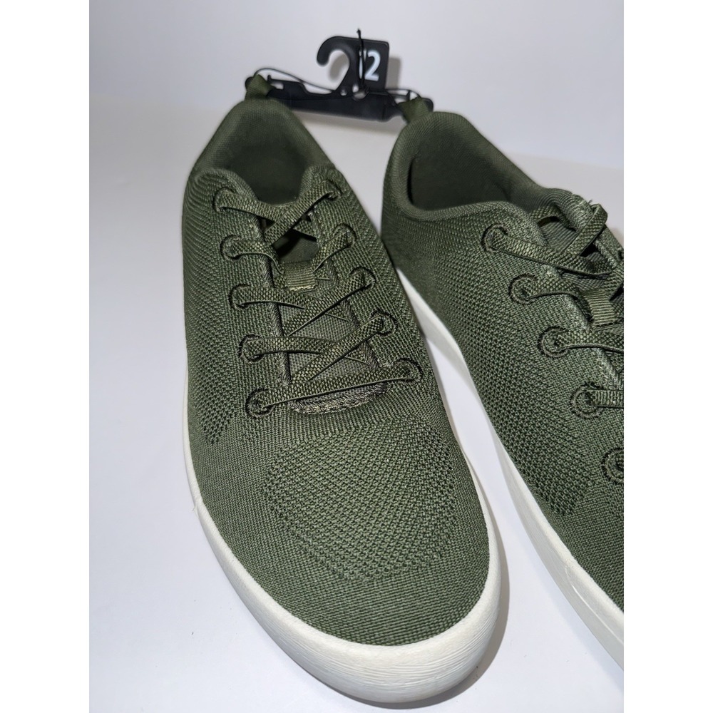 George Men Sneakers Olive Green 12 Lace Casual Shoes Slip On Grip Knit NWT